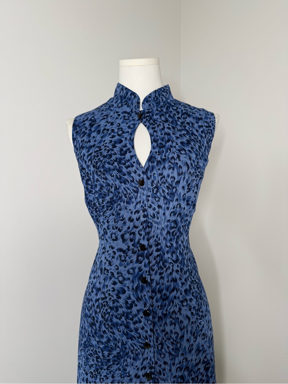 Coldwater Creek Blue Leopard Print Sleeveless Maxi Dress - Picture 2 of 16
